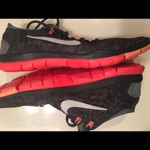 Nike free run cheetah with pink ombré detailing.