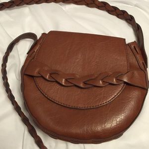 Camel braided AE cross body