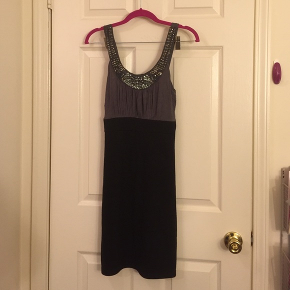 Black casual mini dress