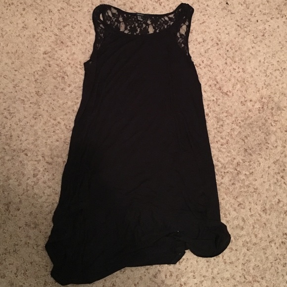 Forever 21 Tops - Black High-Low top, lace detail