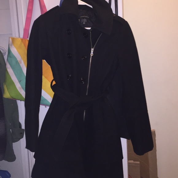 Black double breasted peacoat