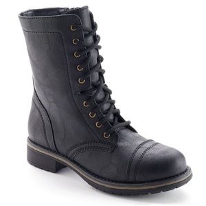 Black combat boots