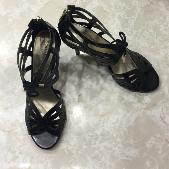 Black patent heels