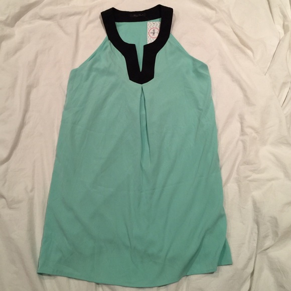 New HONEY PUNCH Mint Green Black Shift Dress L NWT