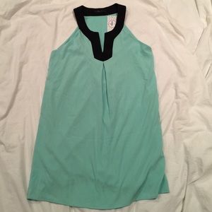 New HONEY PUNCH Mint Green Black Shift Dress L NWT