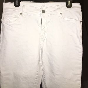 LOFT cropped white jeans