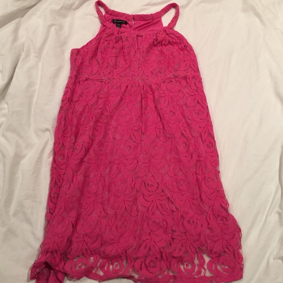New INC Pink Lace Summer Halter Dress XL NWT