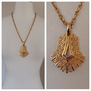 Vintage 1970's Aztec Tribal Disco Chain Necklace