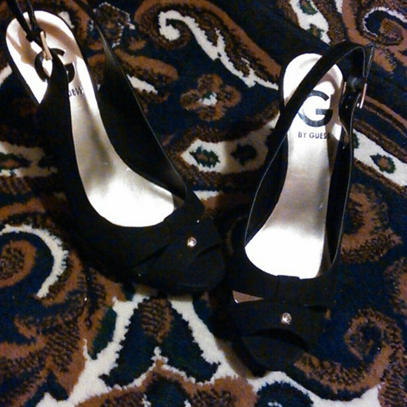 black guess high heels