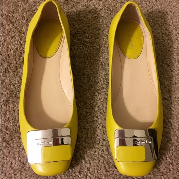 Calvin Klein yellow ballet flats sz 7M