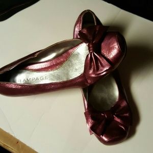 Ruby Red/ burgundy ballet wedges