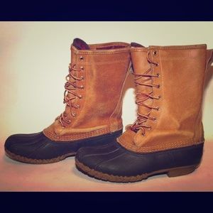 Trendy leather Bean Boots by LL Bean