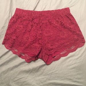Red Lace Shorts