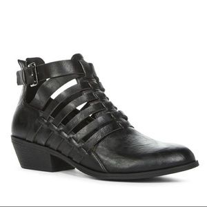 Black Strappy Ankle Boots