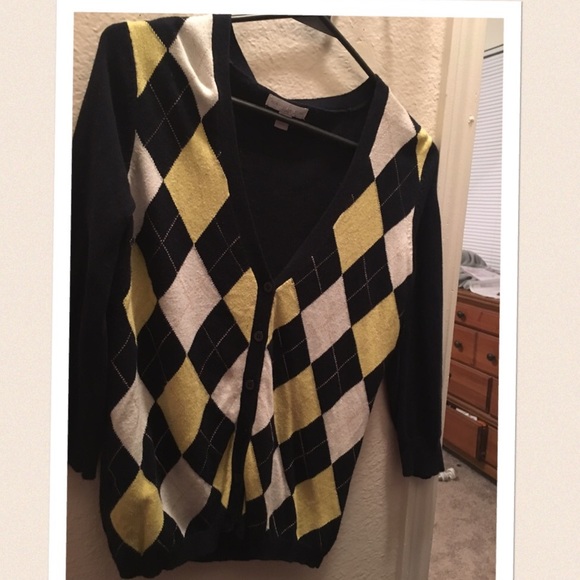 Navy Argyle Cardigan