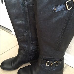 Black leather boots