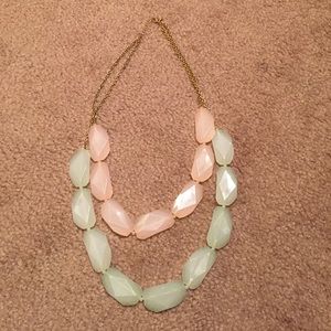 Pink and Green Stone Necklace