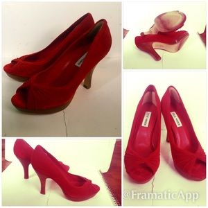 Steve Madden suede peep toe heels