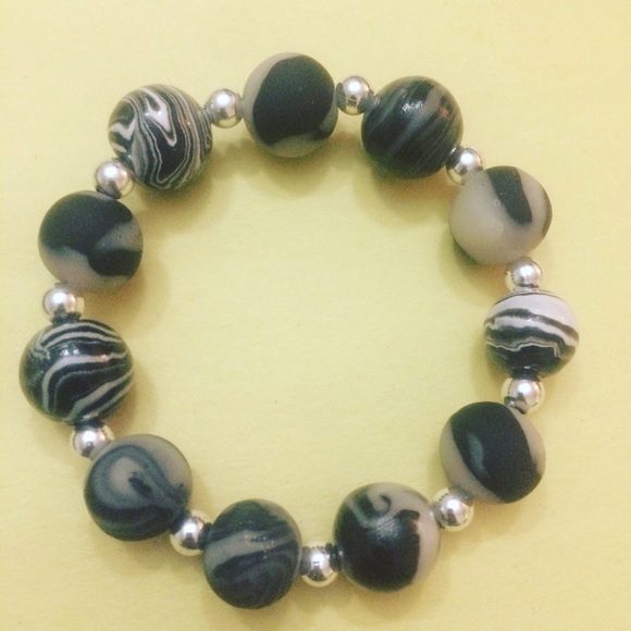 Polymer clay bracelets.