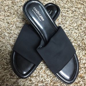 Black slides, size 9 women's