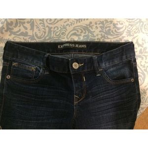 Express Cropped Skinny Stella Low Rise Jeans