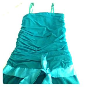 Trendy teal dress with Shrug