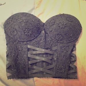 Black bustier top