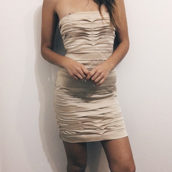 [bcbg] • [champagne bodycon dress] - Picture 2 of 4