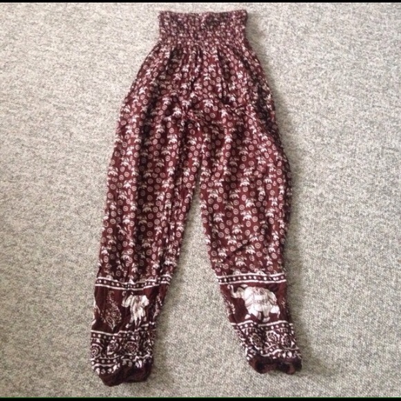 brown elephant harem pants free size