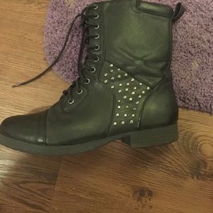 Black combat boots