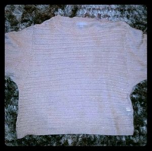 Shimmer short sleeve pink sweater