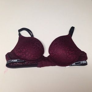 Leopard lace push up bra