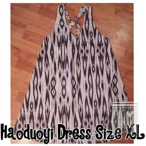 Haoduoyi Shirt Dress Black and White Size XL