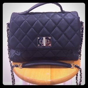 Forever21 Black Quilted Faux Leather Handbag