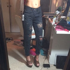 Brandy Melville distressed high waisted