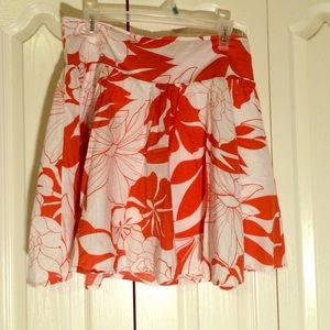 White & Orange floral skirt