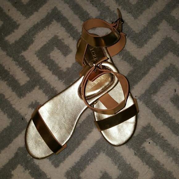 Gold J. Crew Abbot slides