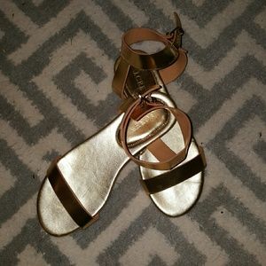 Gold J. Crew Abbot slides