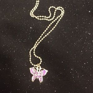 Glitter Butterfly Necklace