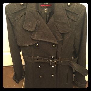 Miss Sixty Charcoal Pleated Peacoat