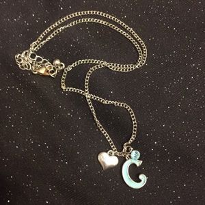 3 Charm Necklace with "C"