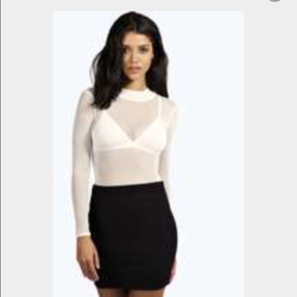 Rose NECK ALL OVER MESH BODY