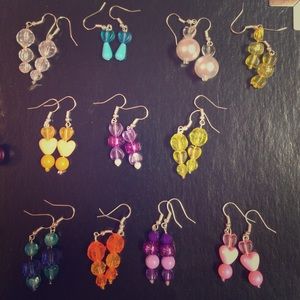 Handmade earrings by 10 yr old. $6 for two pairs