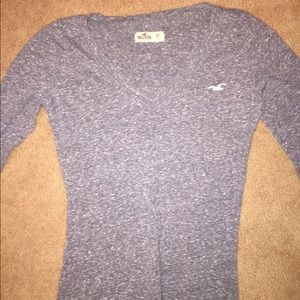 Hollister gray v-neck long sleeve