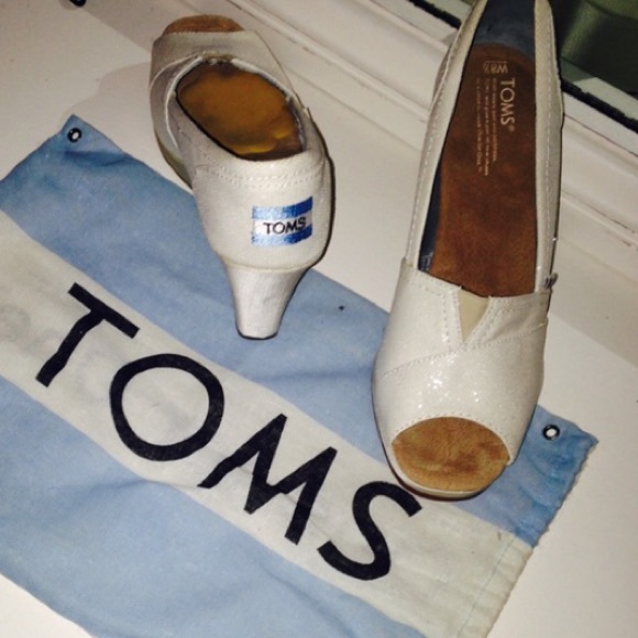 Toms grosgrain glitter wedges