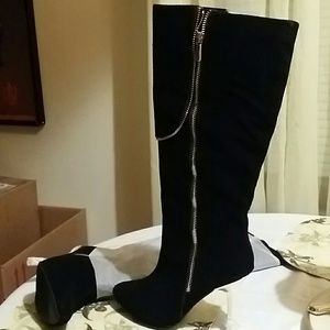 Mixed details Tall Boots