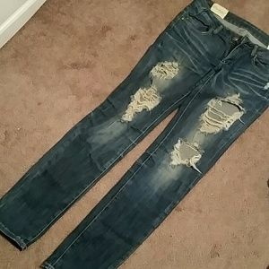 Distressed  jeans