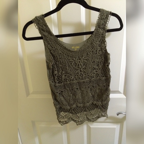 Olive green crochet top
