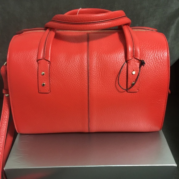 🎉2/21/16 HP Cole Haan Emma Satchel Fiery Red Bag - Picture 2 of 4