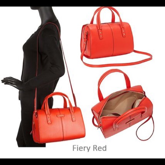 🎉2/21/16 HP Cole Haan Emma Satchel Fiery Red Bag - Picture 4 of 4